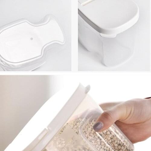 Clear Plastic Kitchen Food Rice Bean Cereal Flour Grain Snacks Storage Box Container Box Sealed Case