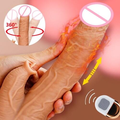 Realistic Heating Dildo Vibrator Wireless Automatic Telescopic Swing Dick Female Masturbation Sex Toys for Women Adult Shop 18
