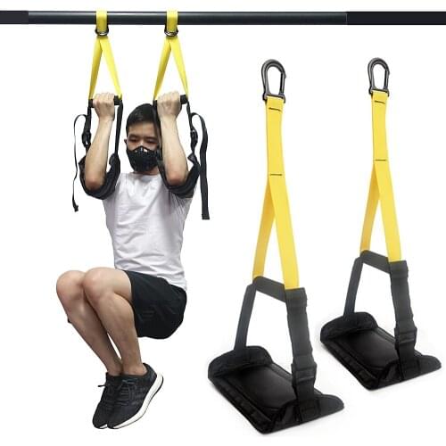 1 Pair Adjustable Ab Slings Straps with Handle for Heavy Duty Abdominal Muscle Building Core Strength Training Gym Equipment