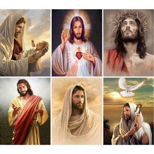5D DIY Diamond Painting Religion Cross stitch Full Drill Square Embroidery Diamond Mosaic Jesus Christ Icon Rhinestones Decor