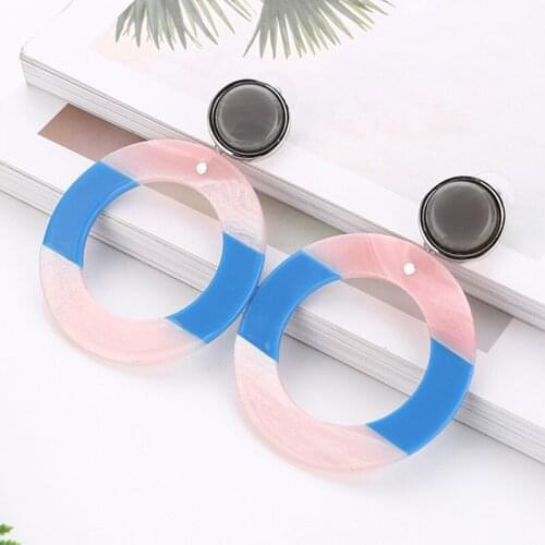 Fashion Earings Big Blue Pink round acrylic Earrings for women brincos earring brinco oorbellen earing femme orecchini jewelry