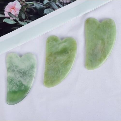 Guasha Scraper Natural Xiuyan Jade Facial Back Scratchibg China Traditional SPA Therapy Body Massager Tool Smooth Head Meridian