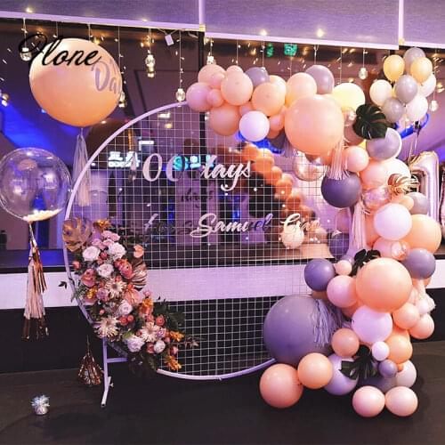Wedding Arch Home Party Backdrop Stand Round Grid Iron Arch Mesh Gold White Black Grid Geometry Shelf