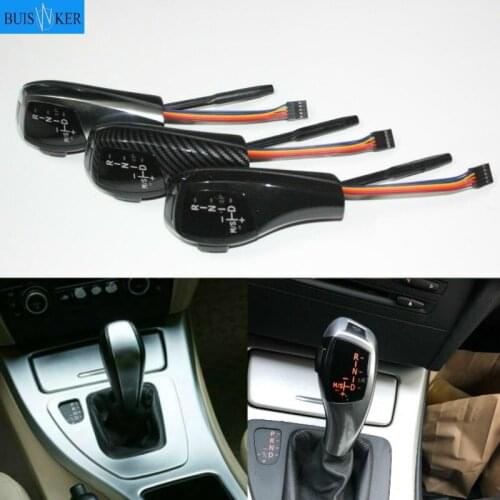 Carbon Fiber Black Silver LED Gear Shift Knob Shifter Lever for BMW X3 first Generation E83 2003-2010 Automatic Accessories