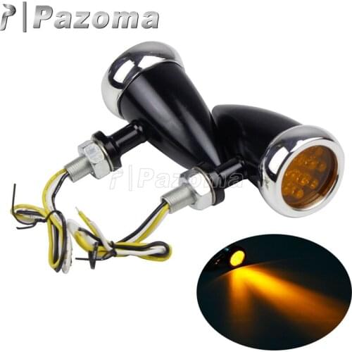 Universal Motorbike 10mm bolt Retro Turn Signals Indicator Blinker Lamp Amber Light for Harley Dyna Cafe Racer Bobber Chopper