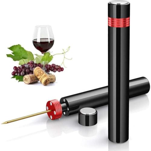 Air Pump Wine Bottle Opener Safe Portable Stainless Steel Pin Cork Remover Air Pressure Corkscrew Kitchen Tools Bar Accessorie