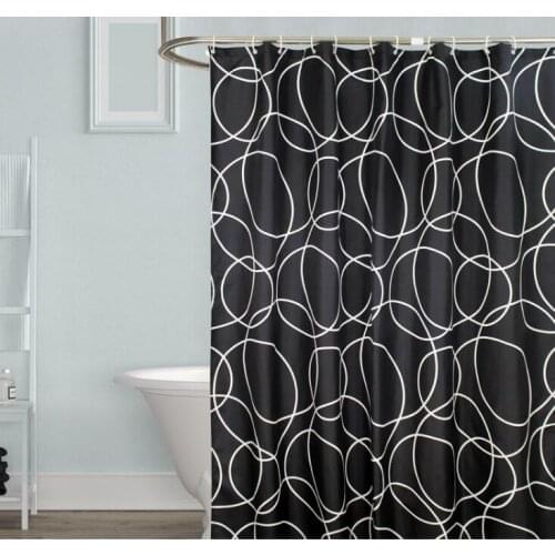 Factory direct bathroom black circle shower curtain thick waterproof douchegordijn mildew rideau de douche cortina SK-2