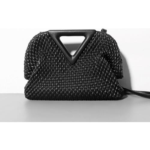 Genuine Leather Cloud Womens Crossbody Bag Designer Inverted Triangle Handbag Purse Luxury Female Shoulder Bag Pleated Hobo Bag