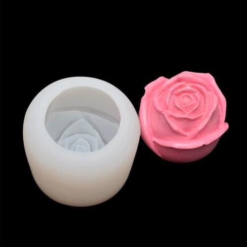 1Pcs 3 Size 3D Rose Silicone Mold Jelly Chocolate Mousse Mould Ice Tray Molds DIY Homemade Soap Candle Moulds Cake Decorating