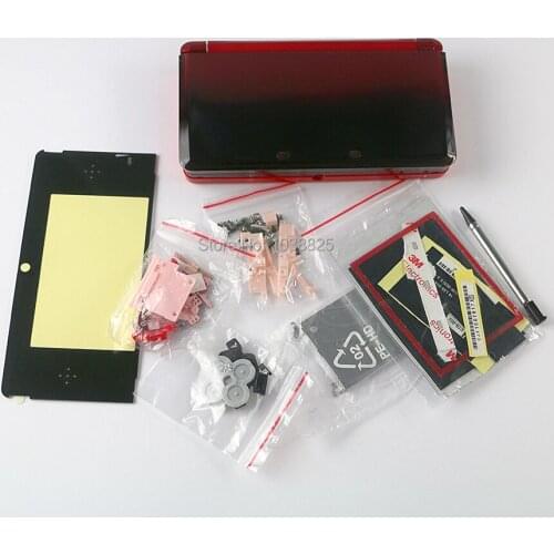 10sets/lot full Complete Housing Shell for 3DS Case Cover Replacement Repair Parts with Buttons faceplate metal touch pen kit