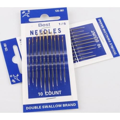 10pcs Multi-size Gold Color Tail Large Eye Sewing Needles Hand Sewing Needle With Threader Home DIY Sewing Embroidery Tools