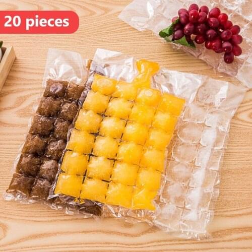 20Pcs/Pack Disposable Transparent Ice-making Bags Ice Cube Tray Molds For Summer Household Kitchen DIY Drinking Tools 2021 New