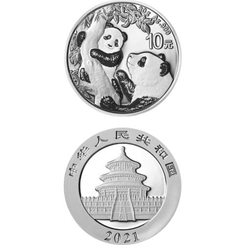2021 Panda 30g Silver Commemorative Coin Panda Coin 10 Yuan Coin Gift Collection 100% real original coins