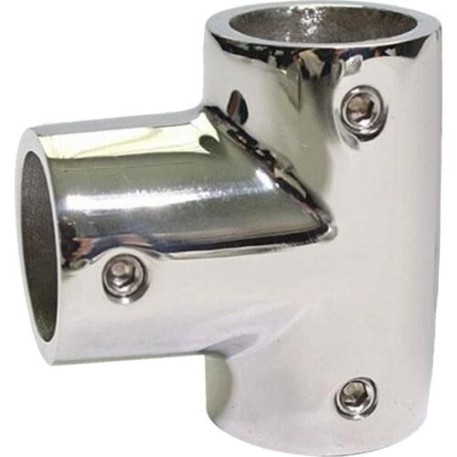 22mm Marine Boat Yacht 316 Stainless Steel 3 Way Boat Deck Handrail Rail Tee Cross Fitting Joint Connector