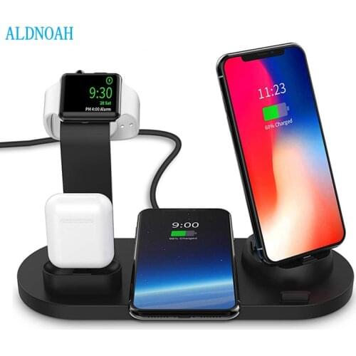 4 in 1 Wireless Charging Stand For Apple Watch 6 5 4 3 iPhone 12 11 X XS XR 8 Airpods Pro 10W Qi Fast Charger Dock Station