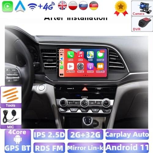 4core Car Radio For Hyundai Elantra 6 2015 2016 2017 2018 2019 2020 Multimedia Video Player Android GPS Navigaion Split Screen