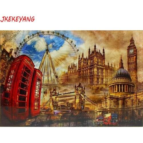 5D Diy round/square diamond painting London architectural landscape Diamond Mosaic Rhinestone Embroidery cross stitch Y3496