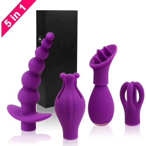 5In1 For Couples Vibrators Nipples Vagina Clitoris Stimulate Massager Long Lasting Erection Penis Trainer Orgasm Adult Sex Toys