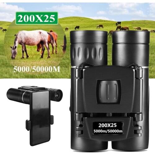 200X25 Binoculars Telescope 50000M Long Range Powerful HD Professional Binoculars Low Light Night Vision for Hunting Camping