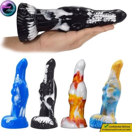 22cm Large Silicone Dragon Dildo Monster Penis Women Masturbator Pussy Gay Prostate Anal Plug Massager Sex Toys Bumps Pattern