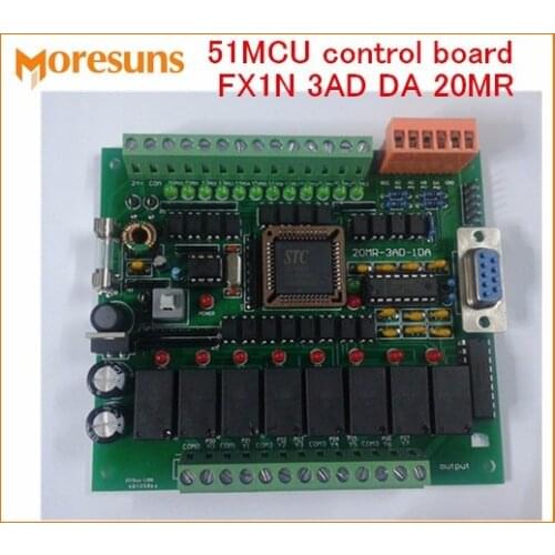 Fast Free Ship PLC industrial control board 51MCU control board FX1N 3AD DA 20MR Programmable control
