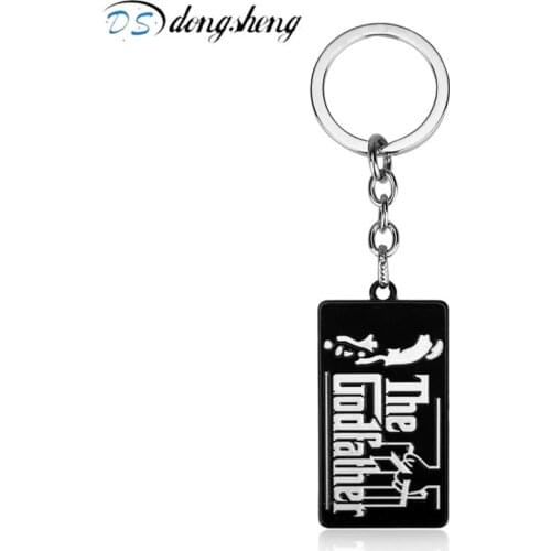 Hot Film The Godfather Black Metal Keys Chains for Male Men God Father Keychain Unisex Key Holder Chaveiro Llaveros -50