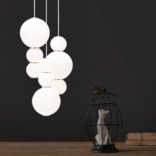 Art DecorLED Pendant Lighting Nordic Glass Ball Hoist Pendant lIghts Modern LED Lamp For Bedroom/Kitchen/Dinning Room