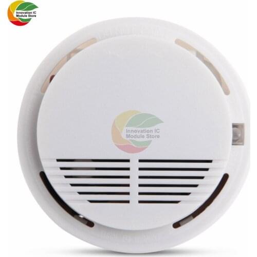 White Home Security Standalone Smoke Detector Fire Alarm Photoelectric Sensor