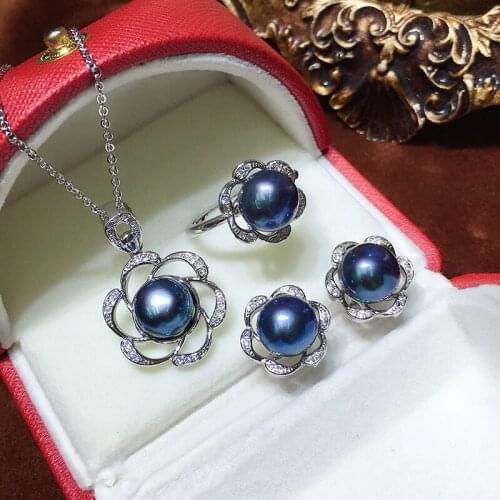 DIY Pendant Ring and Earrings Jewelry Set Base Mountings Settings Findings Jewelry Settings Parts for Pearls Beads Stones