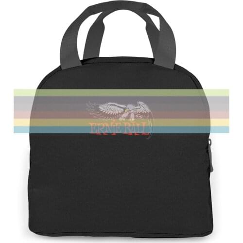 Ernie Ball Eagle Music Black Cool Solid Color women men Portable insulated lunch bag adult
