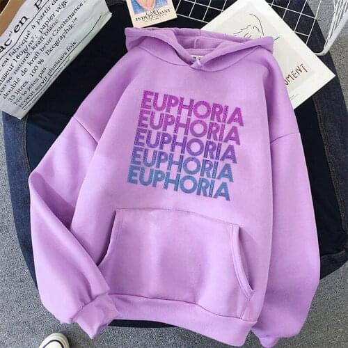 Euphoria Long Sleeve Pullovers Oversized Harajuku Hoodie Plus Size Summer Clothes Sweatshirt Women Euphoria Korean Streetwear