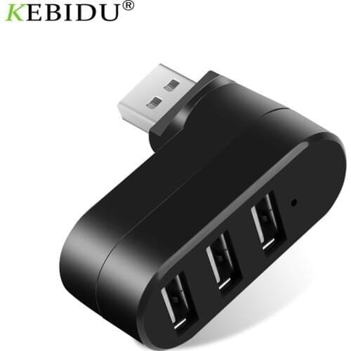 Hot USB Hubs 3 Ports USB 2.0 Hub Mini 360 Degrees Rotate Splitter Adapter Hub For PC Notebook Laptop Mac Usb 2.0 Splitter Hub