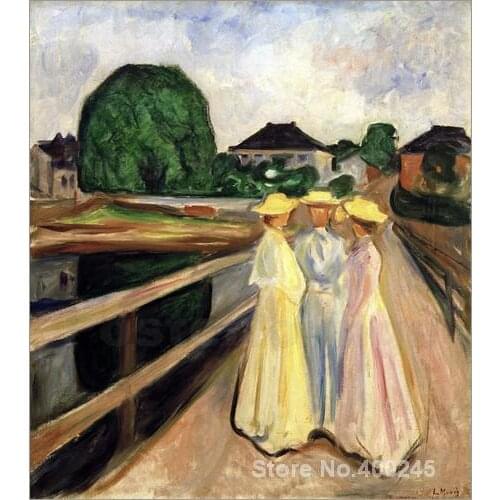 Art gallery Girls on the pier by Edvard Munch oil on canvas Handmade High quality