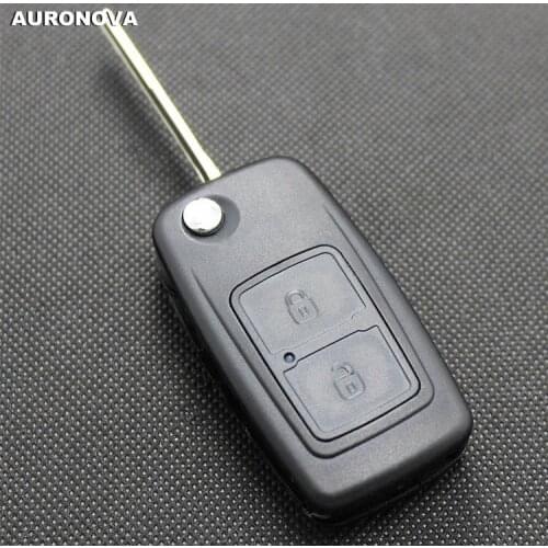 AURONOVA New Flip Folding Key Shell for Chery A3 A5 Fulwin 2 Cowin 1 2 3 Tiggo E5 Riich X1 Remote Car Key Case