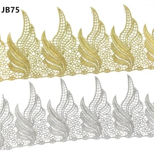 Fashion silver golden Metal thread guipure lace trim for sewing supplies lace garment Headscarf decoration JB75