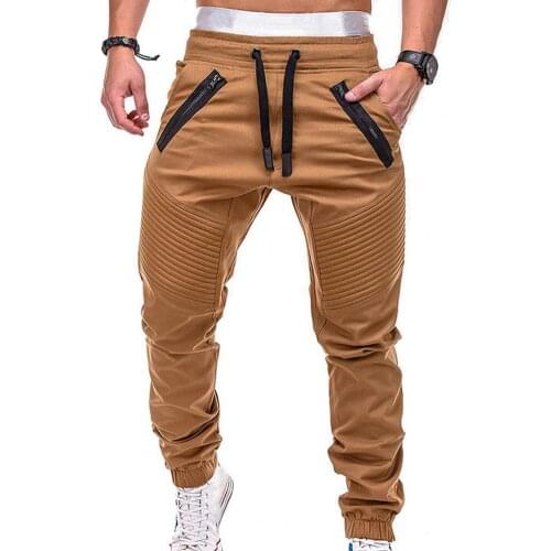 Men Pants Drawstring Adjustable Men Stripes Zipper Pockets Sports Trousers for Outdoor Activities Streetwear Pants 2021