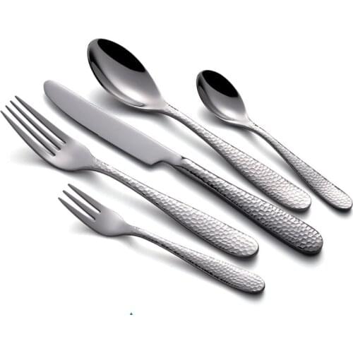 Western Portable Cutlery Set Travel Tableware 40pcs 304 Stainless Steel Dinner Set With Luxury Handle Knife Fork Dinnerware