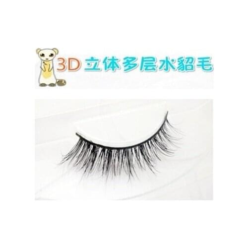 Hot sale 100% 3D Mink Fur strip natural thick overlapping eyelash extension handmade Short false Eyelashes fession makeup tool