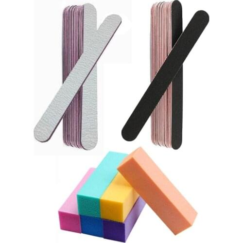 6/12pcs Nail File Professional Double Sided Emery Board Four Sided Buffer Block Manicure Tools