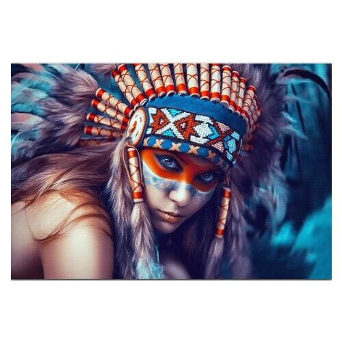 Full Diamond Embroidery Painting Native Indian Mosaic Rhinestones Sticker Wall Decor Puzzle Picture Toy Diamond Dotz Large Size