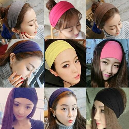 New girl Wild solid color cotton sports yoga wide-brimmed Women hair band headband wash headband towel set Headwear