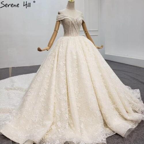 Champagne Sparkle Sweetheart Sexy Wedding Dresses 2020 Dubai Beading Sequins Luxury Bridal Dress DHX0140 Custom Made