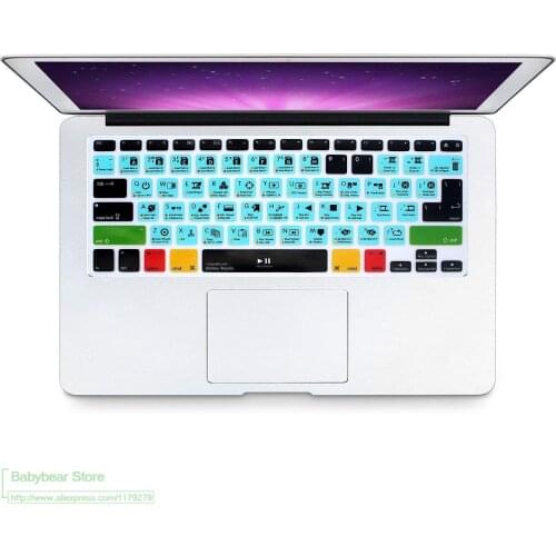 Silicone Skin Keyboard Cover Davinci Resolve Functional Shortcuts For Old Macbook Pro 13 15 Euro Eu Us For Macbook Air 13.3