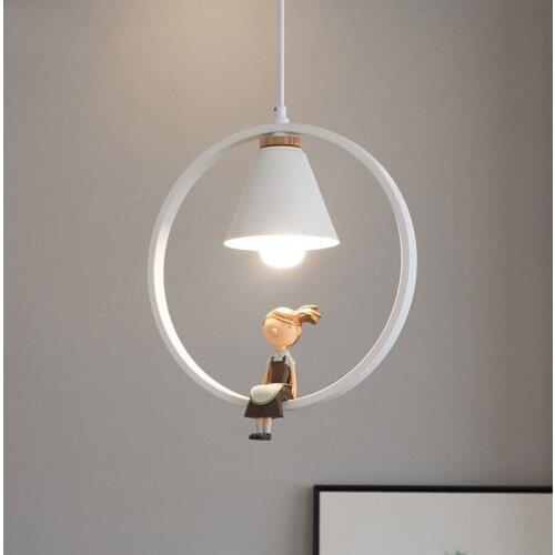 Nordic bedside chandelier E27 socket single head modern minimalist bedroom pendant lamp creative restaurant dining room light