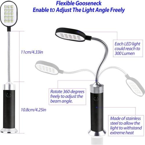 Barbecue Grill Light with Magnetic Base Super Bright 15 LED Lights Flexible Gooseneck BBQ Light YS-BUY