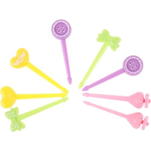 8pcs Animal Farm Fruit Fork Mini Cartoon Children Snack Cake Dessert Food Fruit Pick Toothpick Bento Lunches Party Decor
