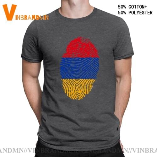 Funny Armenia Flag Fingerprint T shirts men Armenian pride T-shirts Humor Country Flag Design tshirt Unisex Patriotism tee shirt