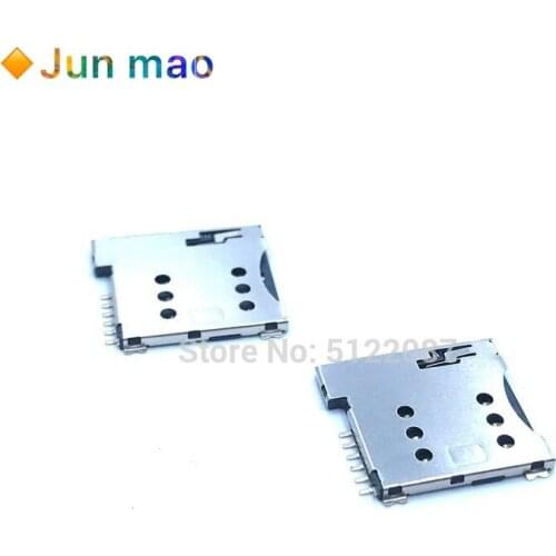 10pcs 6Pin SIM Small Mobile Phone SIM Card MICRO Card Seat Playing SIM Card Slot PUSH Micro sim Card Socket Holder Slot Replacem