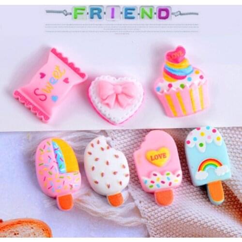 ZOCDOU 10 Pieces Mixed Simulation Ice Cream Candy Cake Small Statue Little Figurine Crafts Figure Ornament Miniatures