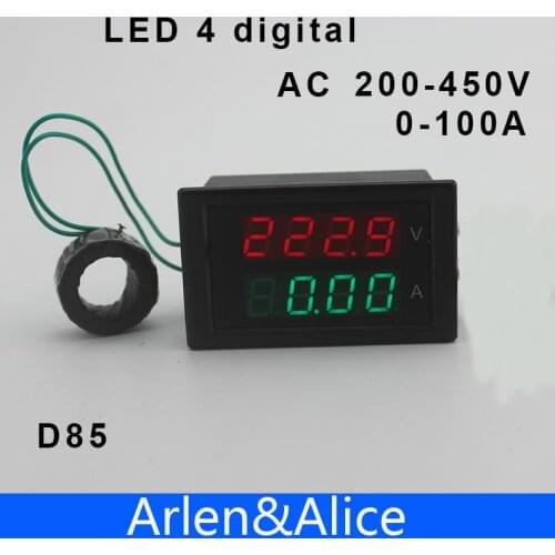 200-450V 0.00-100.0A Dual LED 4 digital display Voltage and current meter panel voltmeter ammeter